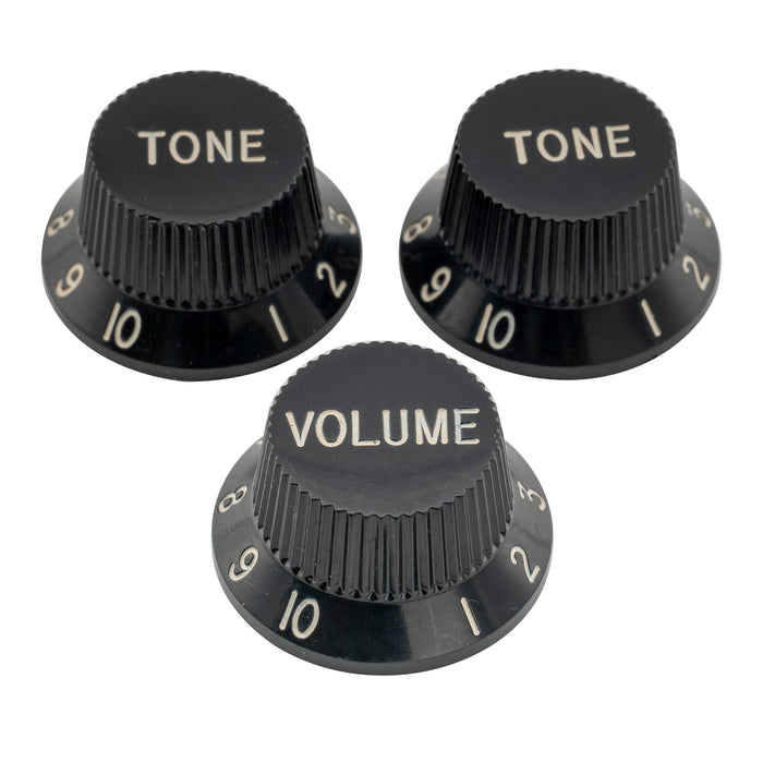 musiclily pro inch size fine 24 splines guitar tone volume control knobs for usa made strat style electric guitar 2 pcst1v mx1563 2mx1564p, black