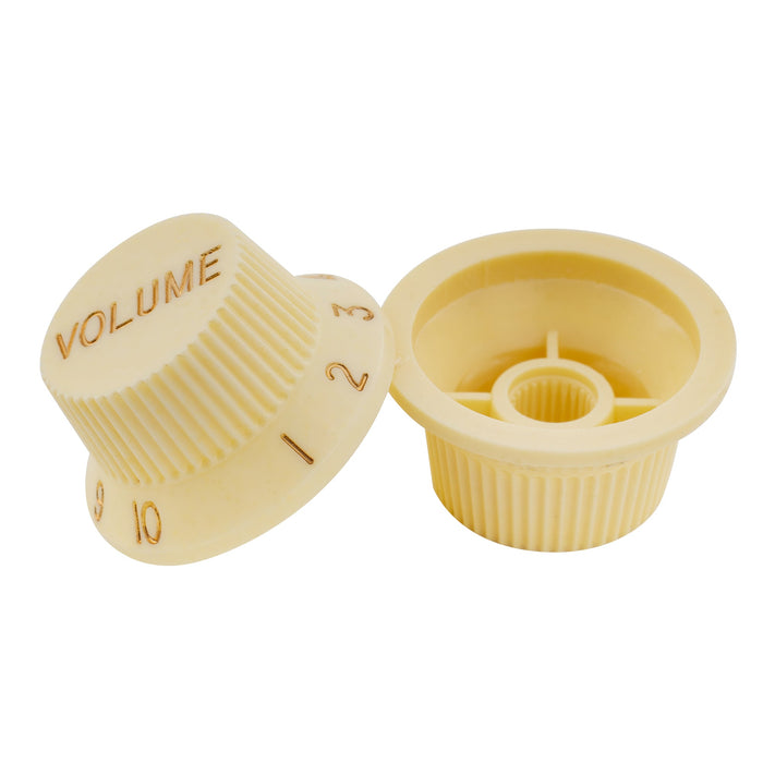 Musiclily Pro Tamanho de Polegada Fina 24 Escolios Botões de Controle de Tom e Volume para Guitarra Elétrica de Estilo Strat Feita nos EUA, Conjunto de 2T1V