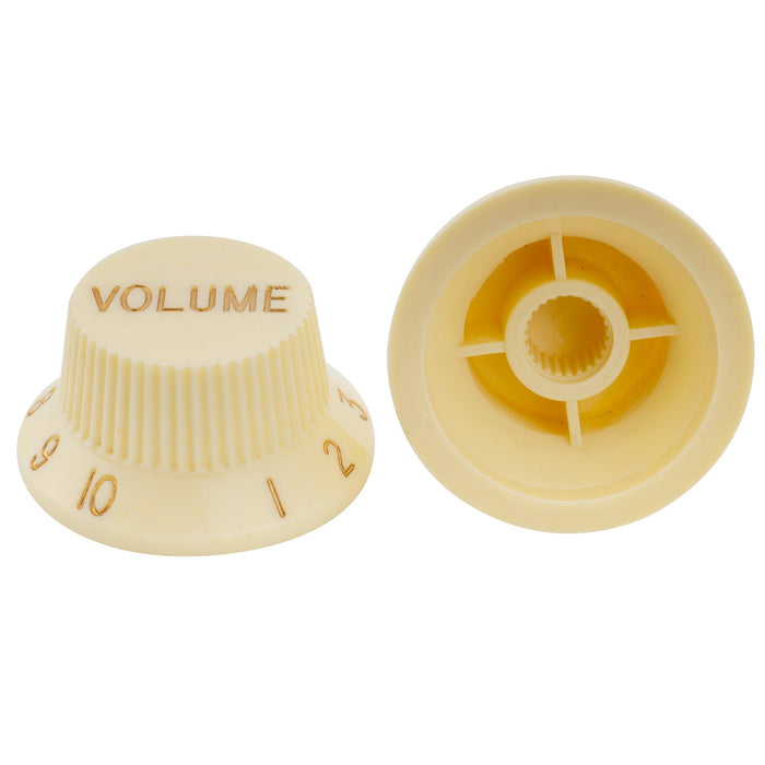 Musiclily Pro Tamanho de Polegada Fina 24 Escolios Botões de Controle de Tom e Volume para Guitarra Elétrica de Estilo Strat Feita nos EUA, Conjunto de 2T1V