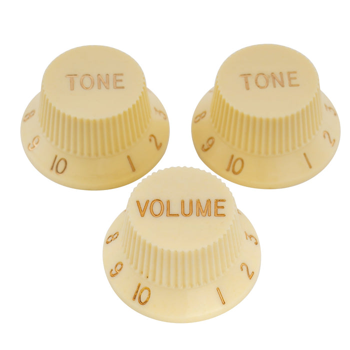 musiclily pro inch size fine 24 splines guitar tone volume control knobs for usa made strat style electric guitar 2 pcst1v mx1563 2mx1564p cream
