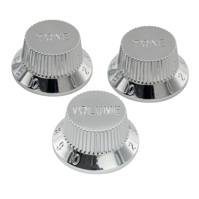 musiclily pro inch size fine 24 splines guitar tone volume control knobs for usa made strat style electric guitar 2 pcst1v mx1563 2mx1564p, chrome
