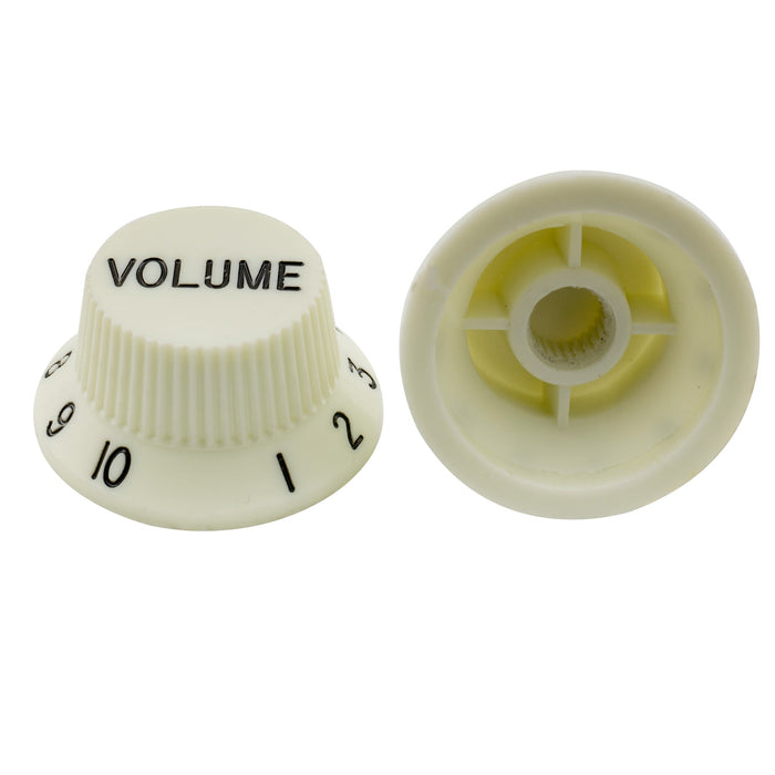 Musiclily Pro Tamanho de Polegada Fina 24 Escolios Botões de Controle de Tom e Volume para Guitarra Elétrica de Estilo Strat Feita nos EUA, Conjunto de 2T1V