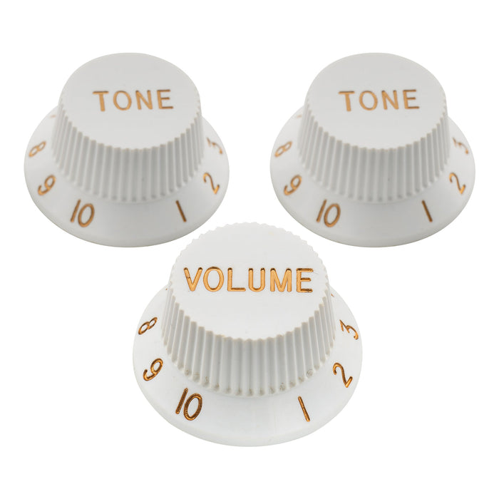 musiclily pro inch size fine 24 splines guitar tone volume control knobs for usa made strat style electric guitar 2 pcst1v mx1563 2mx1564p, white