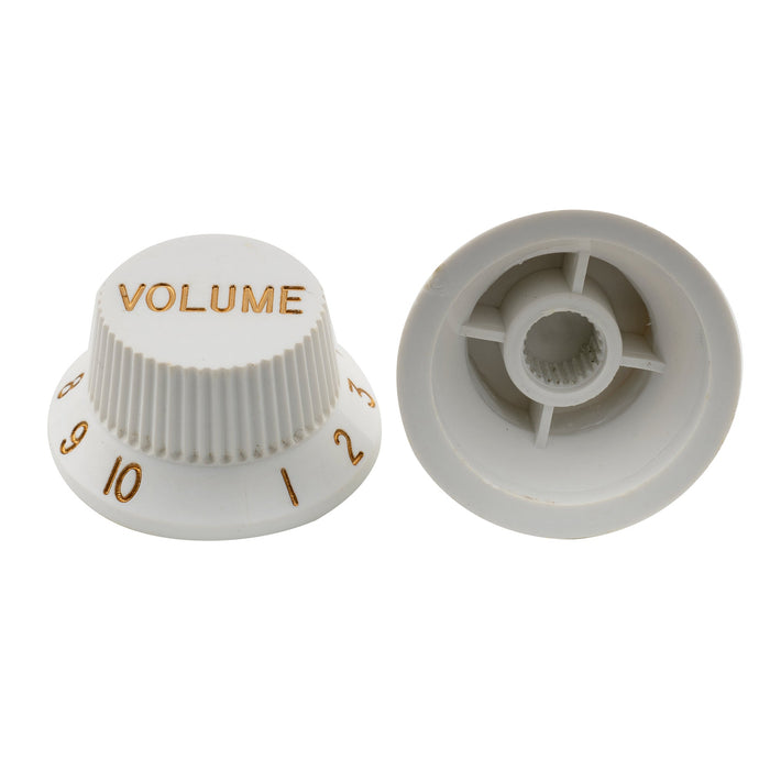 Musiclily Pro Tamanho de Polegada Fina 24 Escolios Botões de Controle de Tom e Volume para Guitarra Elétrica de Estilo Strat Feita nos EUA, Conjunto de 2T1V