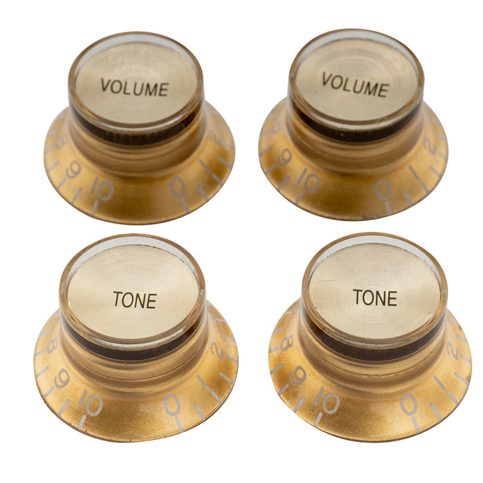 musiclily pro inch size fine 24 spline top hat bell knobs tone volume control knobs for usa lp sg style electric guitar 2 pcst2v mx1565 2mx1567 2p, gold