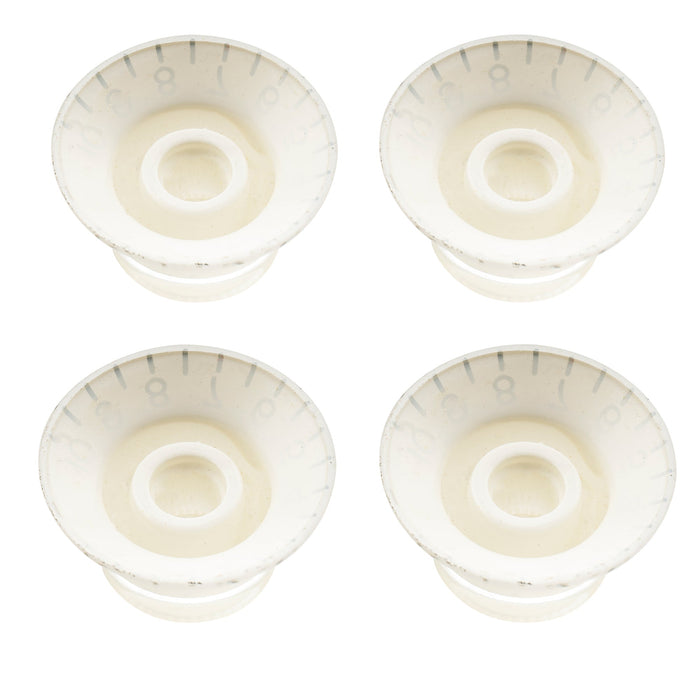 Perillas Musiclily Pro para zurdos, tamaño en pulgadas, finas, de 24 estrías, con forma de campana y control de volumen para guitarra eléctrica estilo USA LP SG (juego de 4)