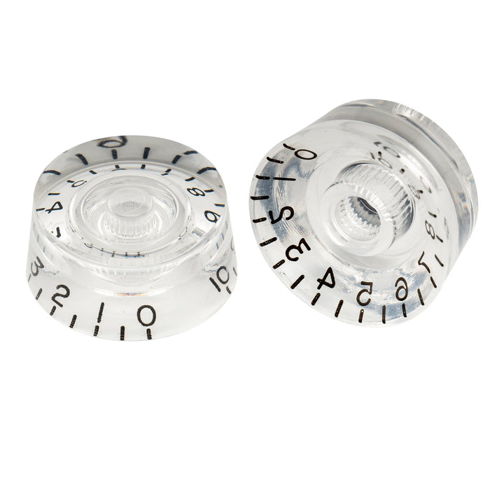 Musiclily Pro Linkshändige Zoll-Größe Fein 24-Zahnkranz Gitarrenknöpfe Ton, Lautstärke, Geschwindigkeitsreglerknöpfe für amerikanische LP- und SG-Style Elektrogitarren, Set von 4