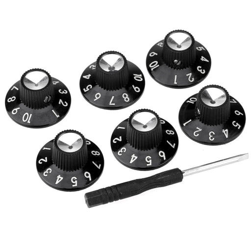 musiclily pro 1 4 inch universal fitting solid knobs guitar amplifier effect pedal skirted amp knobs mx1574bk 6