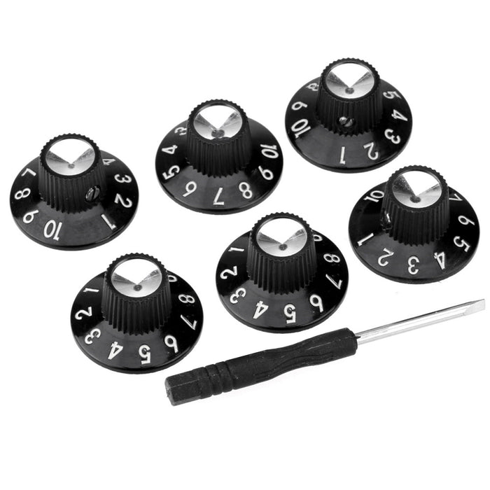 musiclily pro 1 4 inch universal fitting solid knobs guitar amplifier effect pedal skirted amp knobs mx1574bk 6