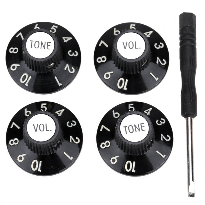 musiclily pro 1 4 inch universal fitting solid knobs guitar 2 tone 2 volume amplifier effect pedal witch hat skirted knobs set mx1575bk 2mx1576bk 2