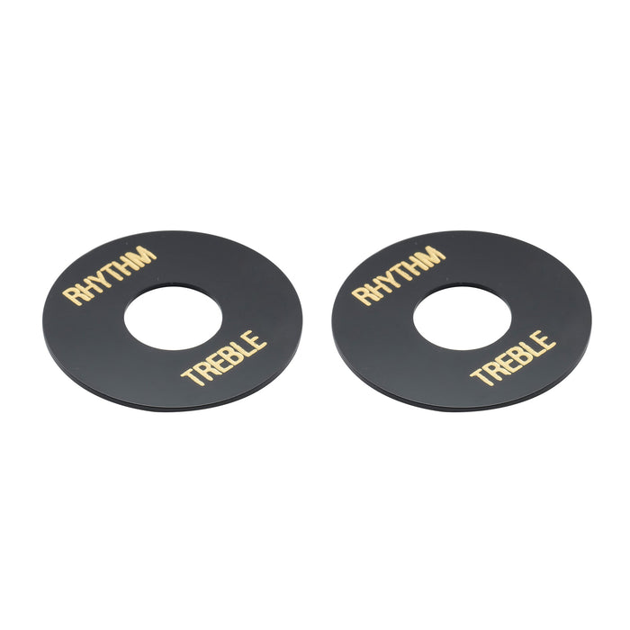 Part of musiclily pro self adhesive guitar toggle switch plate lp washer rhythm treble ring with words mx1584 2p