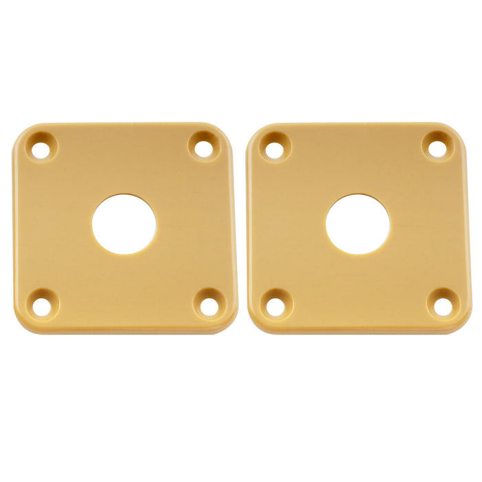 musiclily pro plastic curved jack plate square jackplates compatible with usa lp epiphone lp style guitar mx1586 2p cream