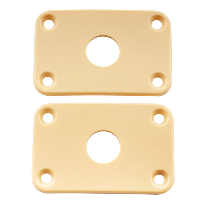musiclily pro plastic curved jack plate rectangular jackplates for electric guitar mx1587 2p cream