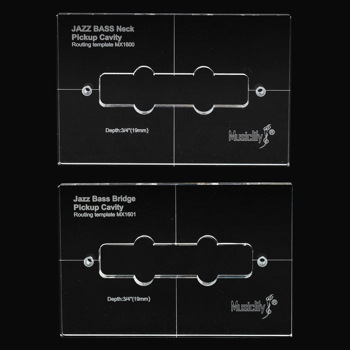 Part of musiclily pro cnc accurate acrylic pickup routing templates set for standard jazz bass neck and bridge pickup mx1600mx1601