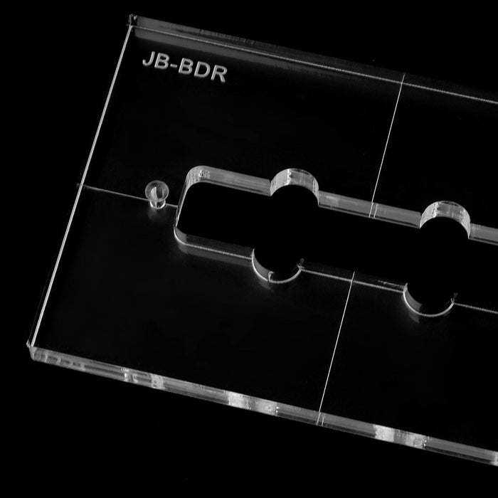 details of musiclily pro cnc accurate acrylic pickup routing templates set for standard jazz bass neck and bridge pickup mx1600mx1601
