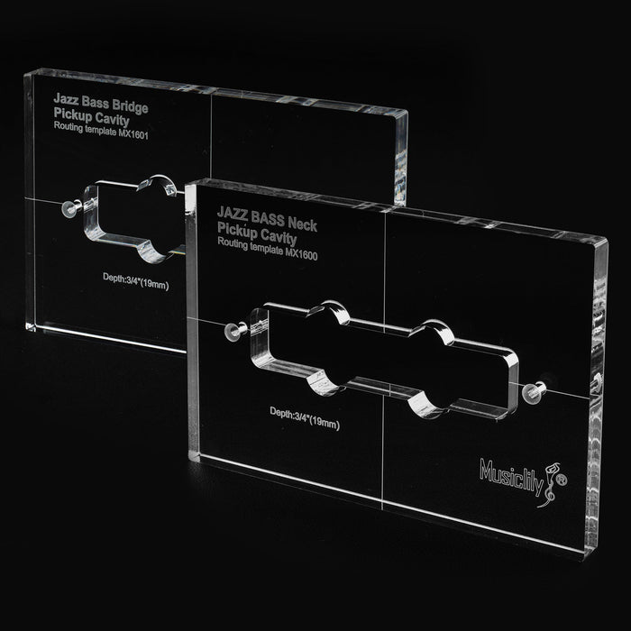 musiclily pro cnc accurate acrylic pickup routing templates set for standard jazz bass neck and bridge pickup mx1600mx1601