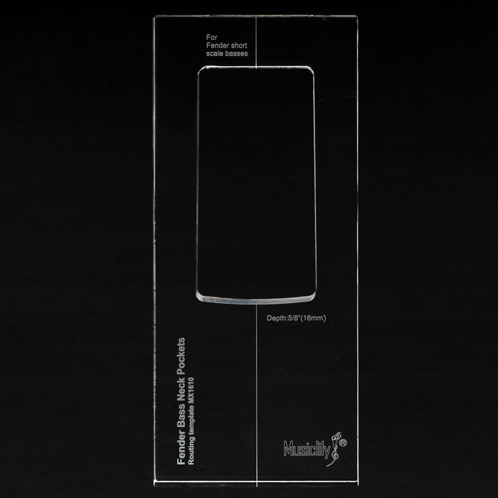 Part of musiclily pro cnc accurate acrylic bass neck routing templates for short scale bass musicmaster mustang mx1610
