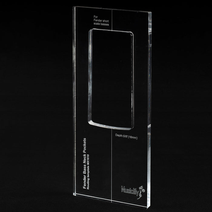 musiclily pro cnc accurate acrylic bass neck routing templates for short scale bass musicmaster mustang mx1610