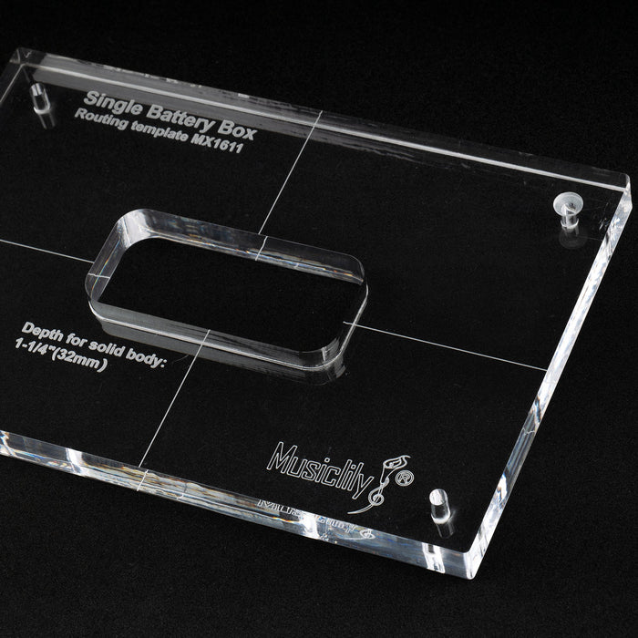detail of musiclily pro cnc accurate acrylic single battery box routing templates mx1611