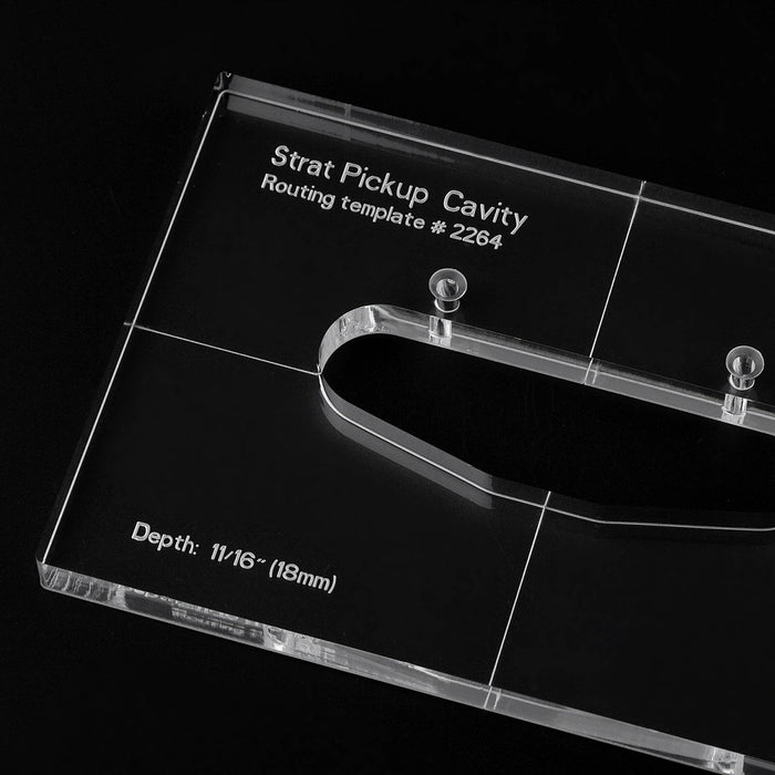 musiclily pro cnc accurate acrylic single coil pickup routing templates set for standard strat guitar body and pickguard mx1613mx1616 detailed image