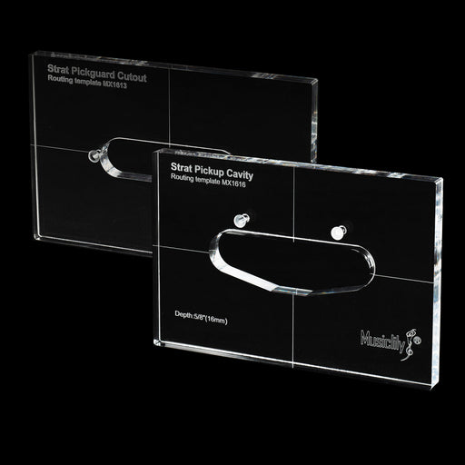 musiclily pro cnc accurate acrylic single coil pickup routing templates set for standard strat guitar body and pickguard mx1613mx1616
