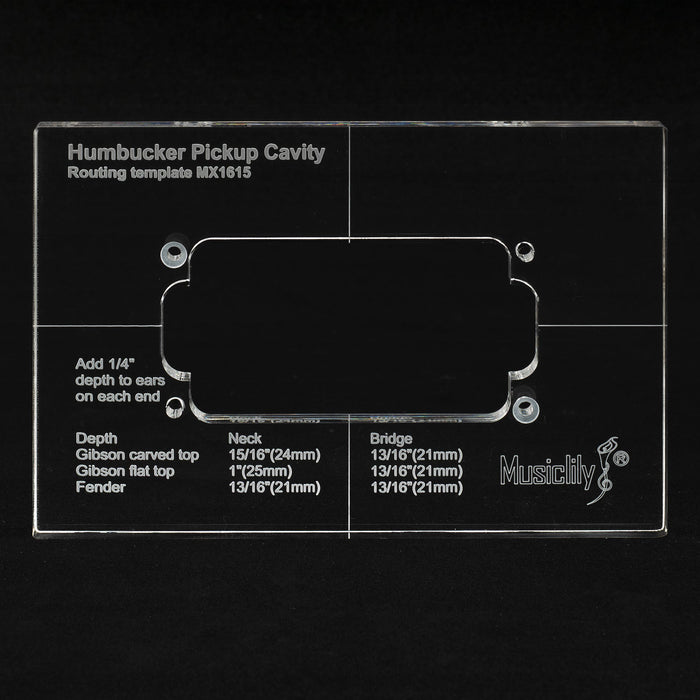 Part of musiclily pro cnc accurate acrylic humbucker pickup routing template for electric guitar body mx1615