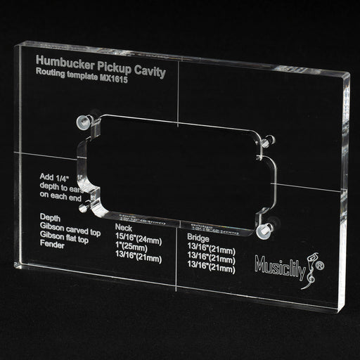 musiclily pro cnc accurate acrylic humbucker pickup routing template for electric guitar body mx1615