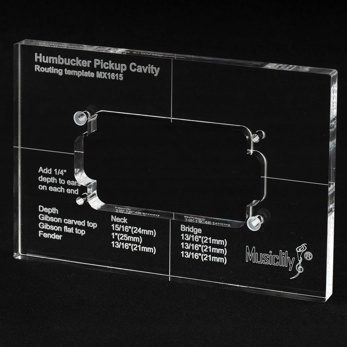 musiclily pro cnc accurate acrylic humbucker pickup routing template for electric guitar body mx1615