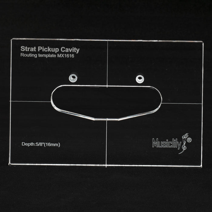 Part of musiclily pro cnc accurate acrylic single coil pickup routing template for standard strat guitar body mx1616