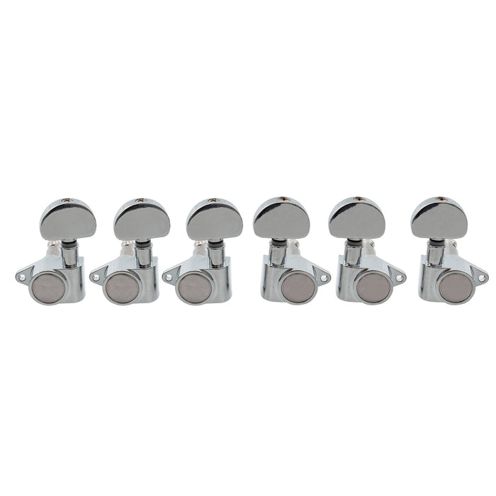 musiclily basic 3r3l 14 1 ratio full sealed machine heads tuners tuning pegs keys with half moon button right angle screw for acoustic electric guitar mx1657 3mx1658 3p, chrome