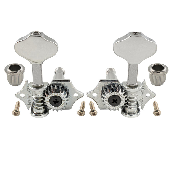 Part of wilkinson 3r3l 19 1 ratio open gear machine heads tuners tuning pegs keys with butterbean button for acoustic electric guitar mx1663cr