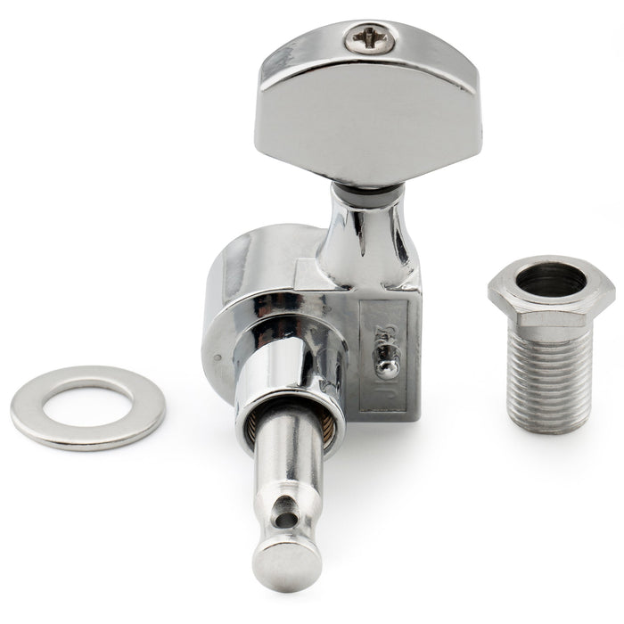 detail of musiclily pro 6 in line 15 1 ratio 1 pin full sealed machine heads tuners tuning pegs keys with hex button for sq strat tele style electric guitar mx1664 6p