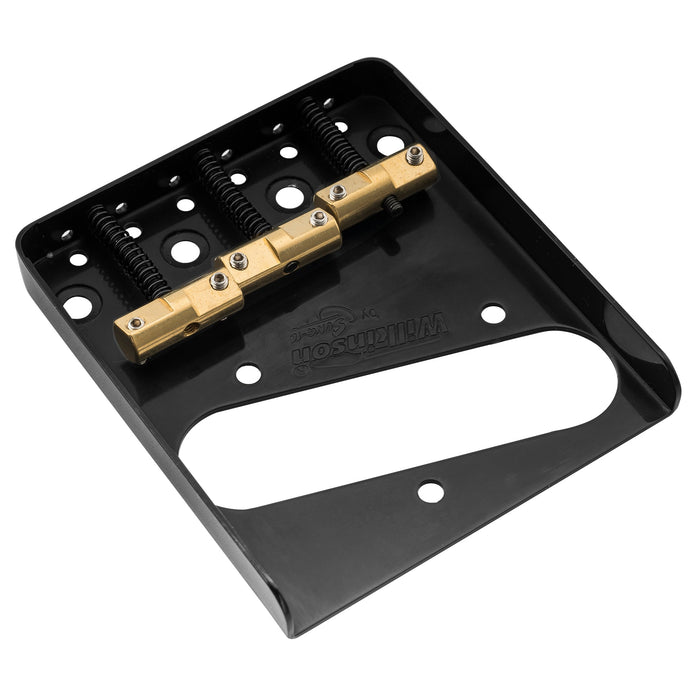 wilkinson wtb 54mm2 1 8 inch ashtray brass compensated 3 saddle guitar bridge for tele style guitar mx1703p details