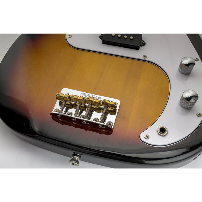 wilkinson wbbc bass bridge brass saddles for 4 string precision bass jazz bass mx1706p, chrome