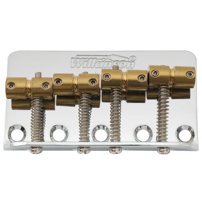 wilkinson wbbc bass bridge brass saddles for 4 string precision bass jazz bass mx1706p, chrome