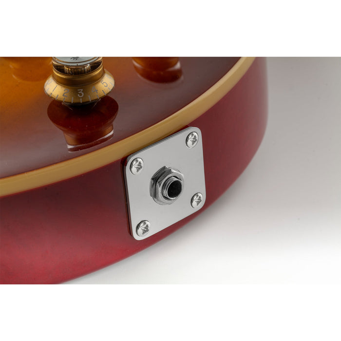 Application of musiclily pro steel flat bottom square jack plate for epiphone usa les paul style electric guitar mx1708p