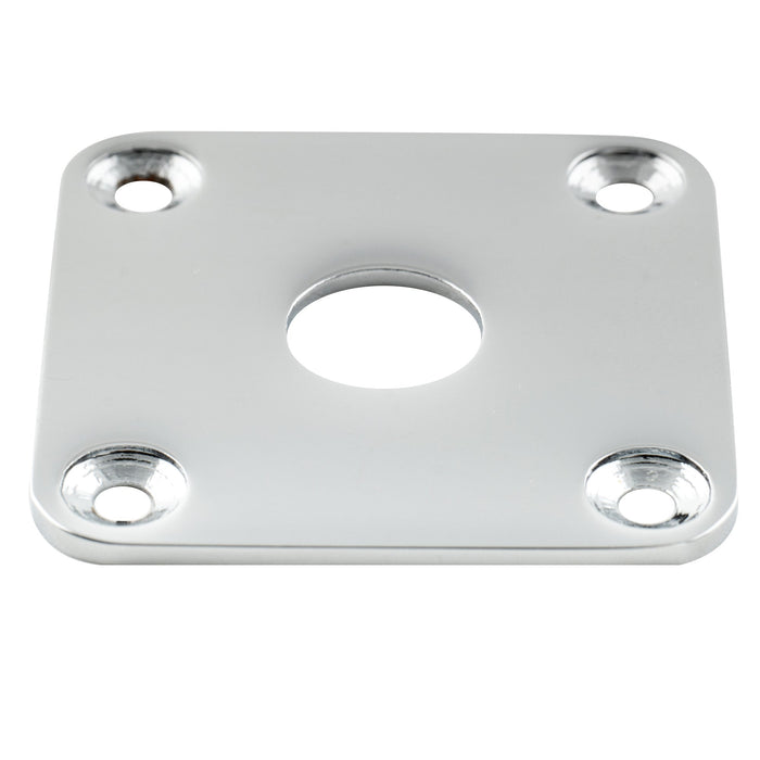 detail of musiclily pro steel flat bottom square jack plate for epiphone usa les paul style electric guitar mx1708p