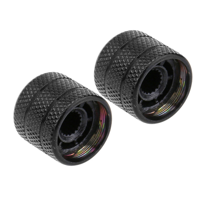 Musiclily Pro 鋼製 ミリ規格 18スプライン アバロントップ ドームノブ つまみ Importエレキギターとベース用 18*16.5mm ブラック(2個セット)