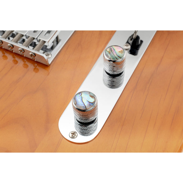 Musiclily Pro 鋼製 ミリ規格 18スプライン アバロントップ ドームノブ つまみ Importエレキギターとベース用 18*16.5mm ブラック(2個セット)