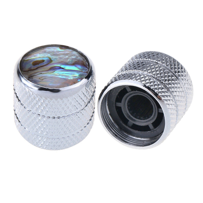 Musiclily Pro 鋼製 ミリ規格 18スプライン アバロントップ ドームノブ つまみ Importエレキギターとベース用 18*16.5mm ブラック(2個セット)