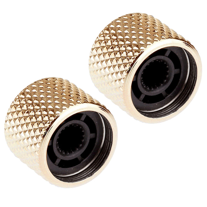 Boutons de commande Musiclily Pro Coarse 18 cannelures en acier, à pousser, en forme de dôme d'ormeau, pour guitare électrique ou basse de style Telecaster, lot de 2