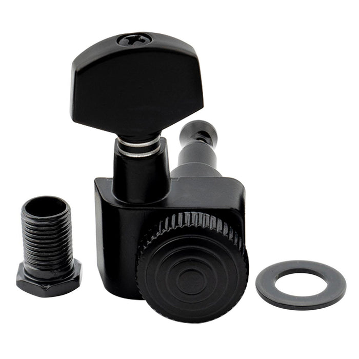 Musiclily Pro R15T Singolo Lato Basso Rapporto 16:1 Testa Macchina Bloccante Sigillata Completamente con 2 Pin e Pulsante Esagonale per Chitarra Elettrica Stile Fender Strat Tele