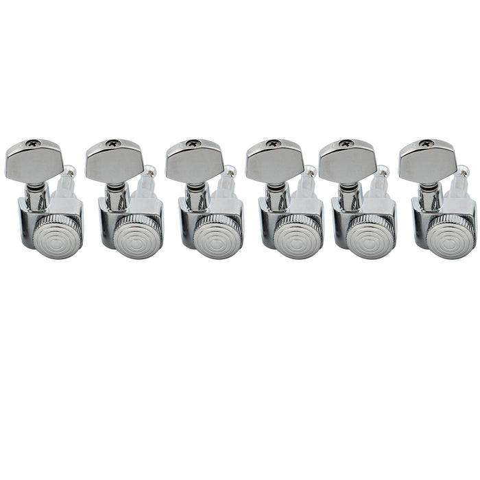 musiclily pro 6 in line 2 pins full metal guitar locking tuners machine heads tuning pegs keys set for fender strat tele style electric guitar mx1720 6p, chrome