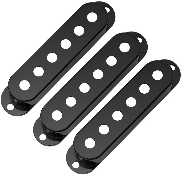 musiclily pro plastic guitar single coil pickup covers for usa mexico strat mx1721 3p, black