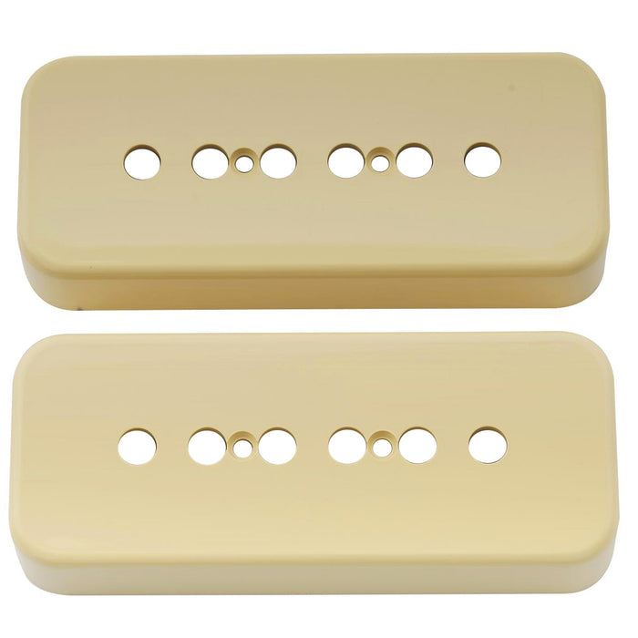 musiclily pro plastic p 90 soapbar guitar pickup covers compatible with usa lp mx1722 2p cream