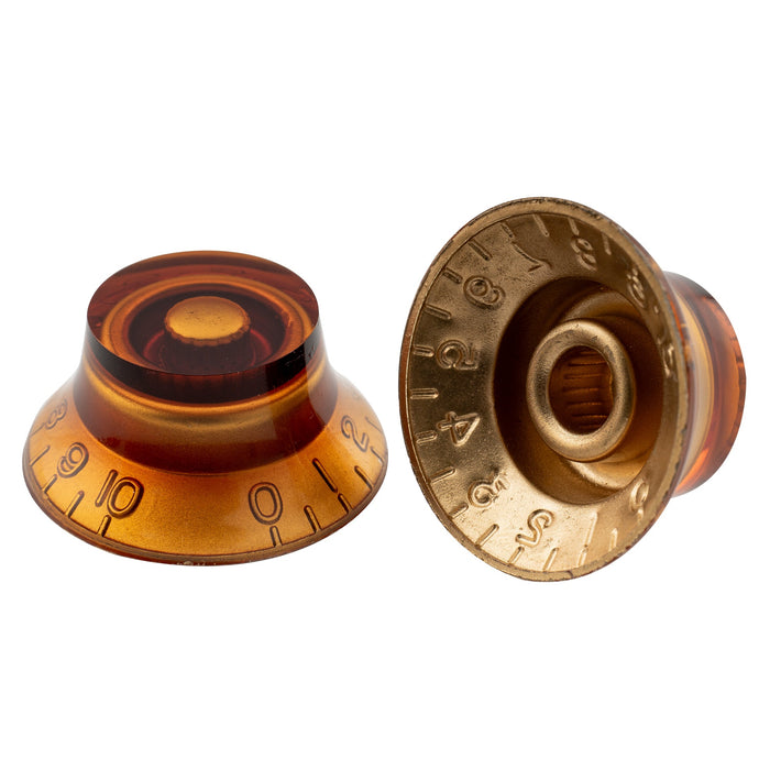 Musiclily Pro Metric Coarse 18-Spline Top Hat Bell Knobs Tone Volume Control Knobs for Epiphone LP SG Style Electric Guitar, Set of 4