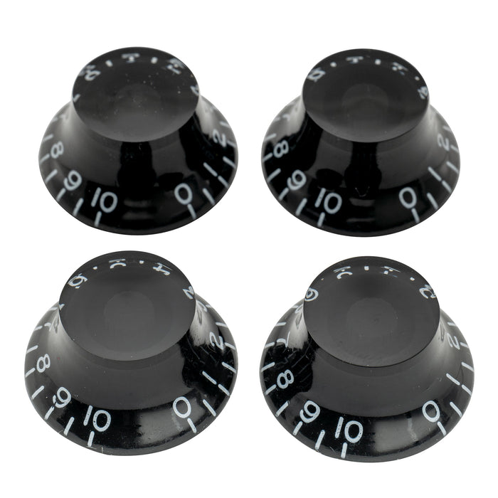musiclily pro metric coarse 18 spline top hat bell knobs tone volume control knobs for epiphone lp sg style electric guitar mx1730 4p, black
