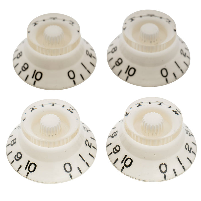musiclily pro metric coarse 18 spline top hat bell knobs tone volume control knobs for epiphone lp sg style electric guitar mx1730 4p, white