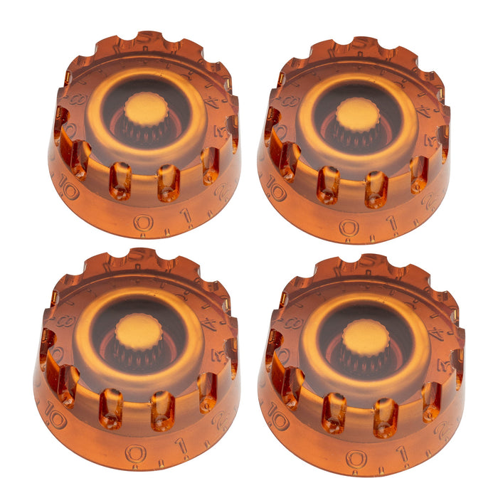 musiclily pro metric coarse 18 spline knurled guitar knobs tone volume speed control knobs for epiphone les paul sg style electric guitar mx1732 4p, amber