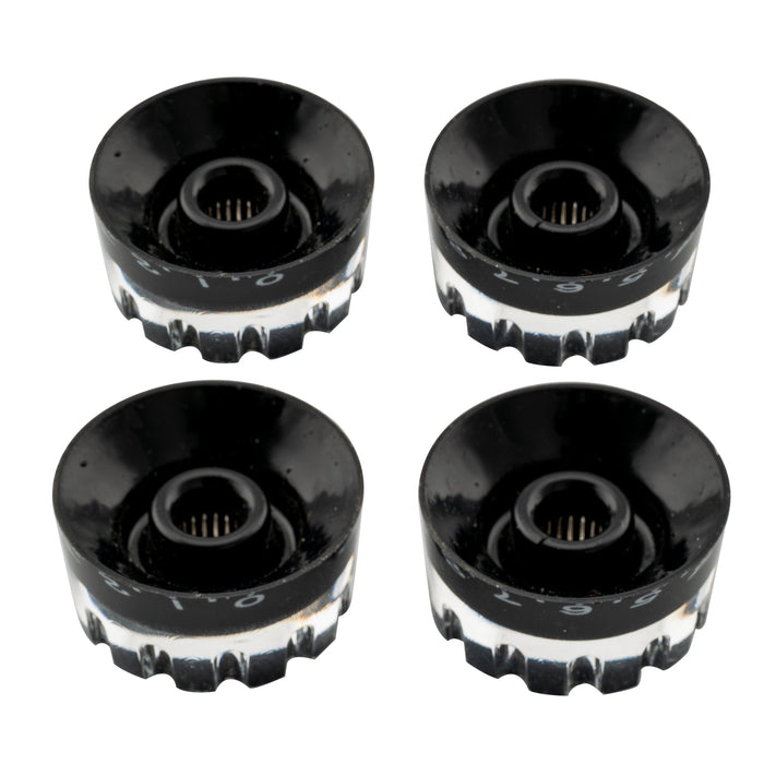 Musiclily Pro ミリ規格 18スプライン ノッチドスピードノブ つまみ トーンとボリュームノブ コントロールノブ Epiphone LP SGエレキギター用 アンバー(4個セット)